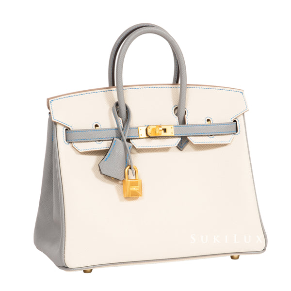 Hermès Birkin 30cm Veau Epsom 4z Gris Mouette/Etoupe18 Bi-Color Gold H –  SukiLux
