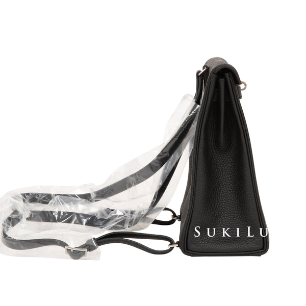 Hermès Kelly Ado Backpack Veau Togo Noir 89 Palladium Hardware – SukiLux