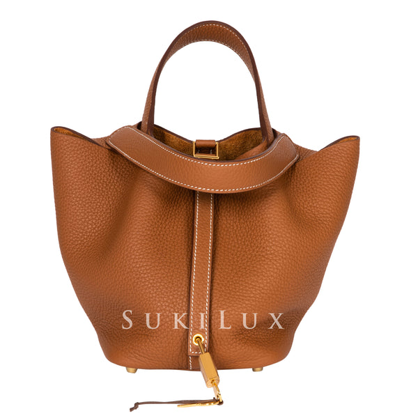 Hermès Picotin Lock Gold 37 Clemence Leather Palladium Hardware – SukiLux