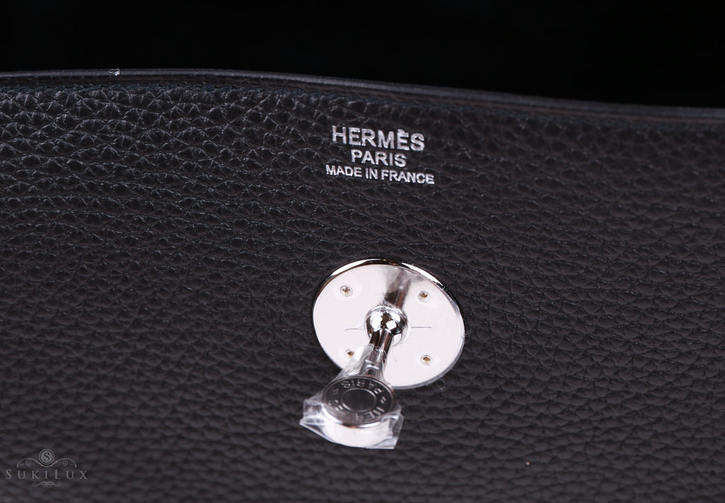 Hermès Rouge Pivoine Clemence Lindy 30 Palladium Hardware, 2014