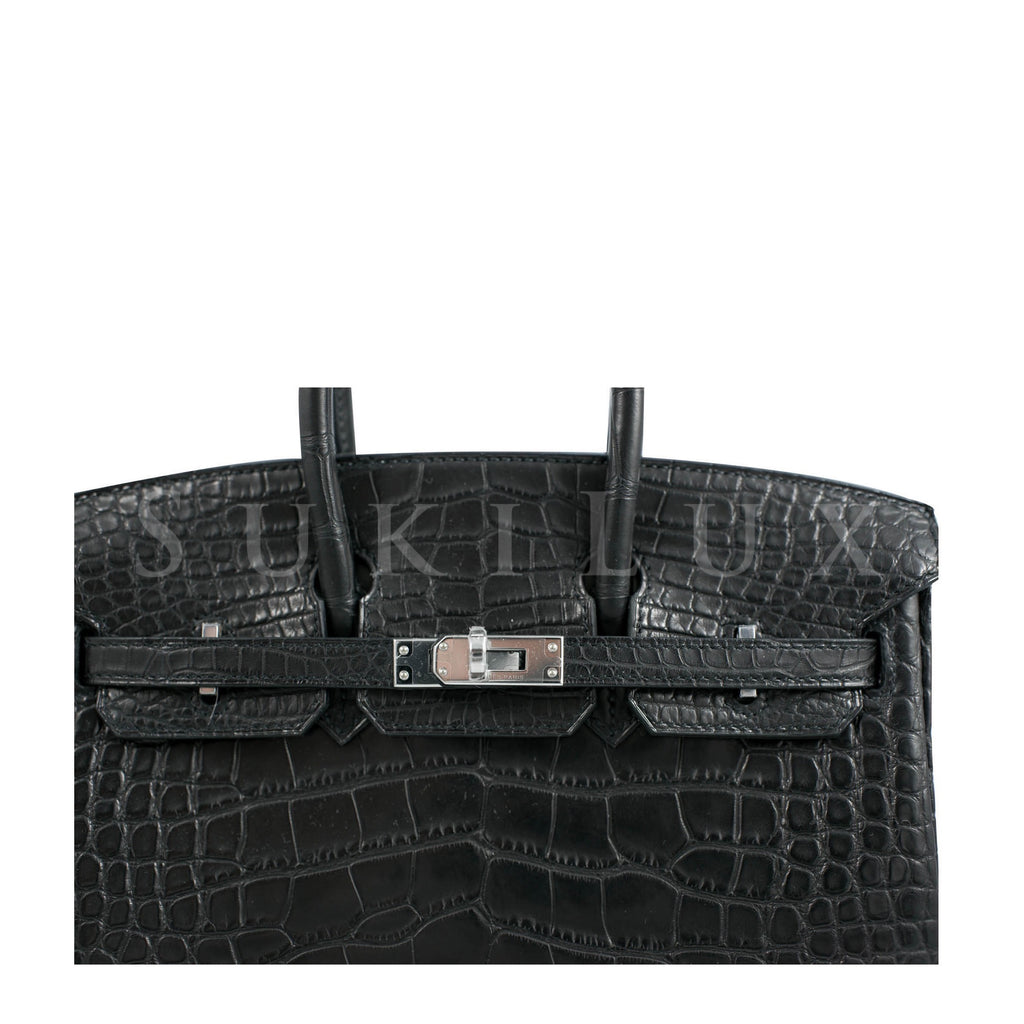 Hermès 25cm Birkin Rose Shocking Matte Alligator Palladium