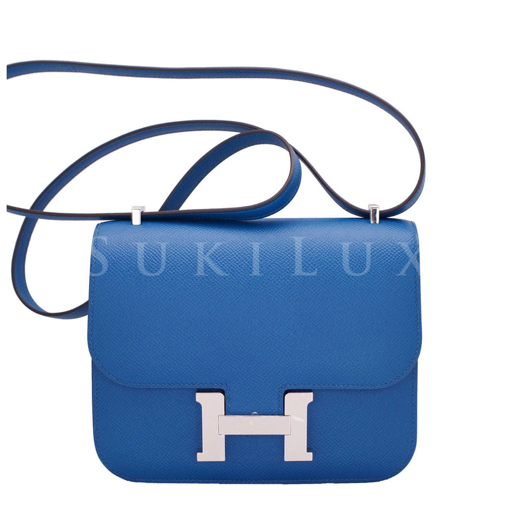 Hermes Picotin Lock 18cm Blue Saphire Palladium Hardware Handbag