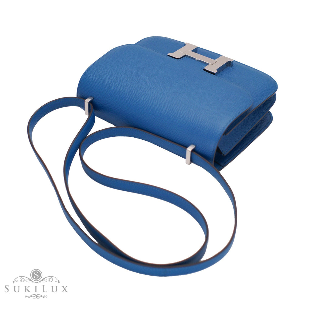 Hermès Constance 18cm Blue Indigo Epsom Leather with Palladium Hardware — Amaia