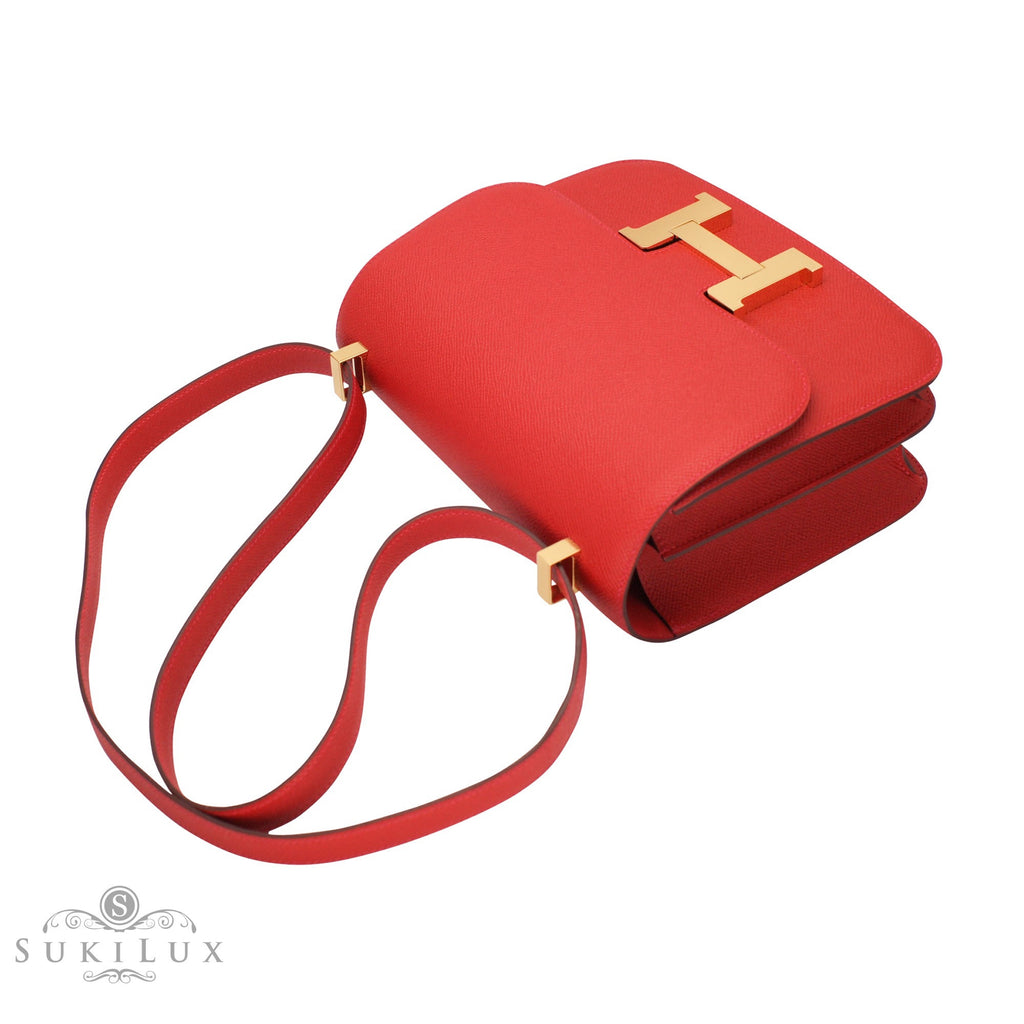 Hermes Rose Jaipur Red Epsom Constance MM 24/25 Handbag - MAISON de LUXE