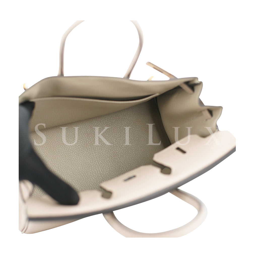 Hermès Birkin 25cm Veau Clemence S2 Trench Gold Hardware – SukiLux
