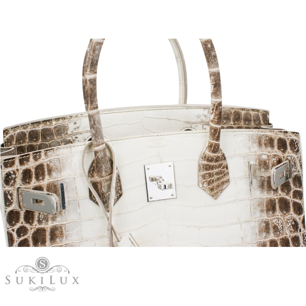 Hermès 30cm Himalayan Niloticus Crocodile Birkin Bag with Palladium, Lot  #58062