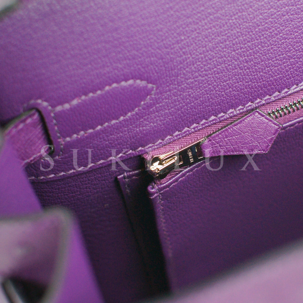 🇬🇷 Hermès 25cm Birkin Mykonos Ostrich Leather Palladium Hardware