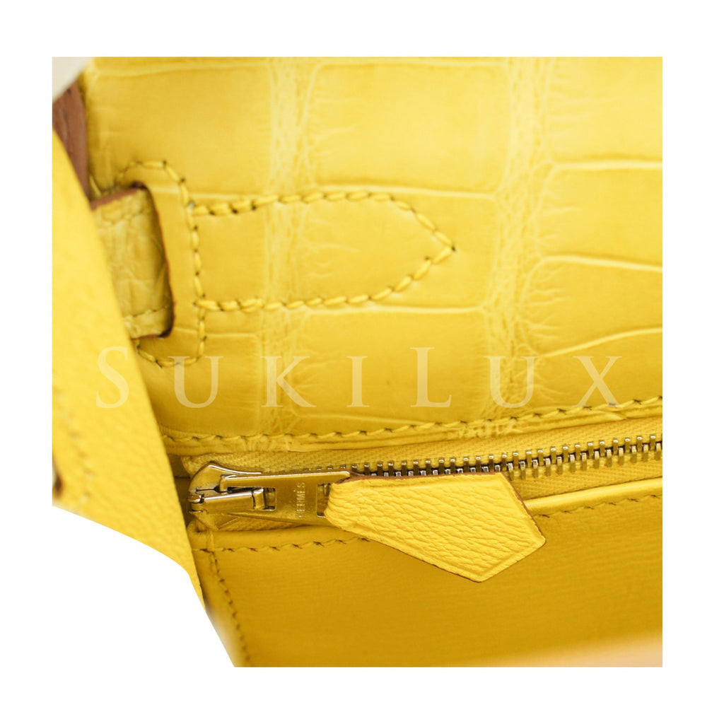 Hermes Kelly 28 Bag Rose Extreme Matte Alligator Palladium Hardware •  MIGHTYCHIC • 