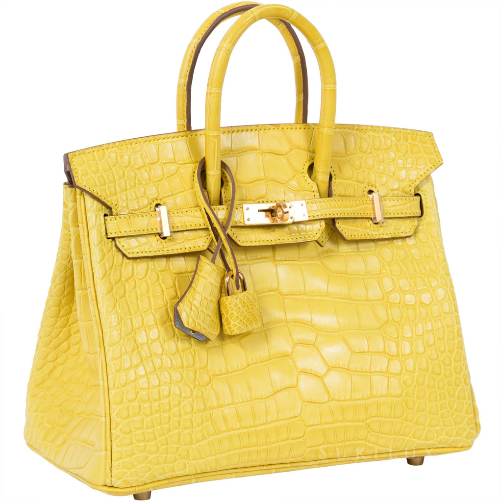 Hermès Birkin 25cm Crocodile Shiny Nilo 9M Sanguine Gold Hardware