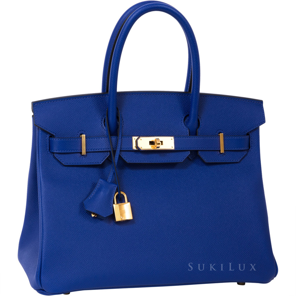 New] Hermès Birkin 30  Bleu Indigo, Epsom Leather, Rose Gold
