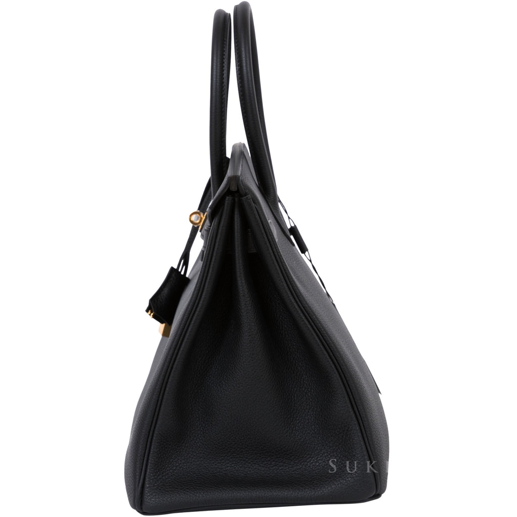 Hermes Birkin 25 Noir Black Togo Palladium Hardware Handbag
