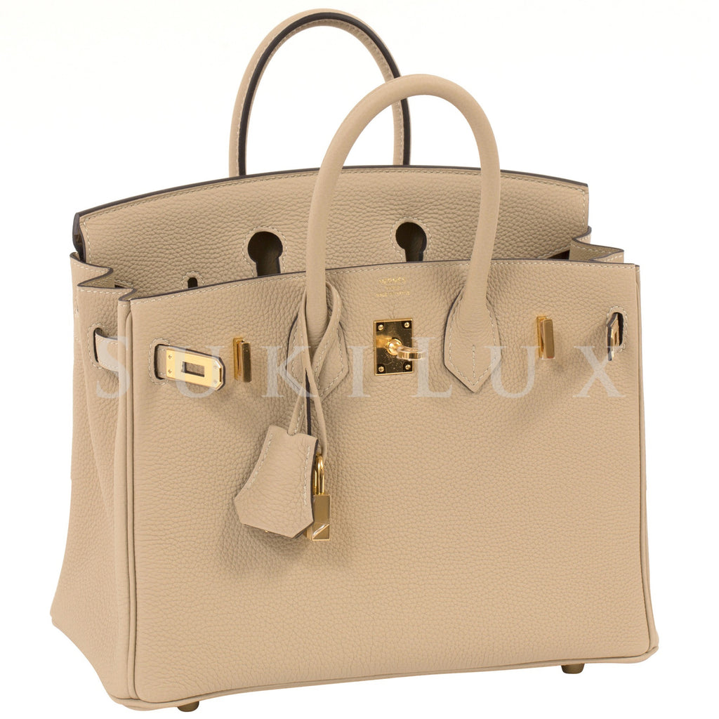 Hermes Birkin bag 30 White Clemence leather Gold hardware