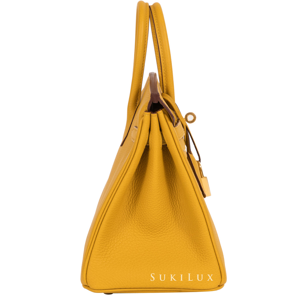 Hermès Birkin 25cm Veau Swift 9D Jaune Ambre Gold Hardware – SukiLux