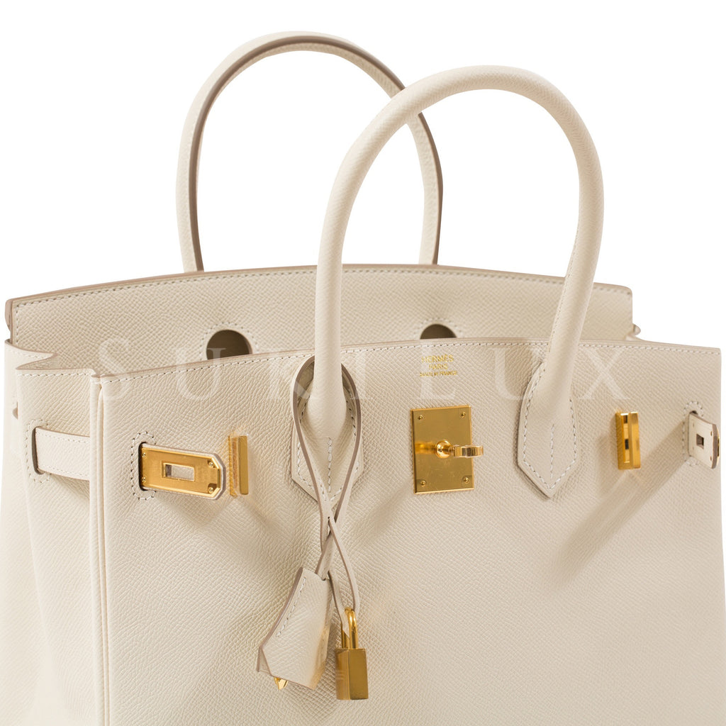 Hermès - Hermès Birkin 30 Epsom Leather Handbag-Craie Gold Hardware
