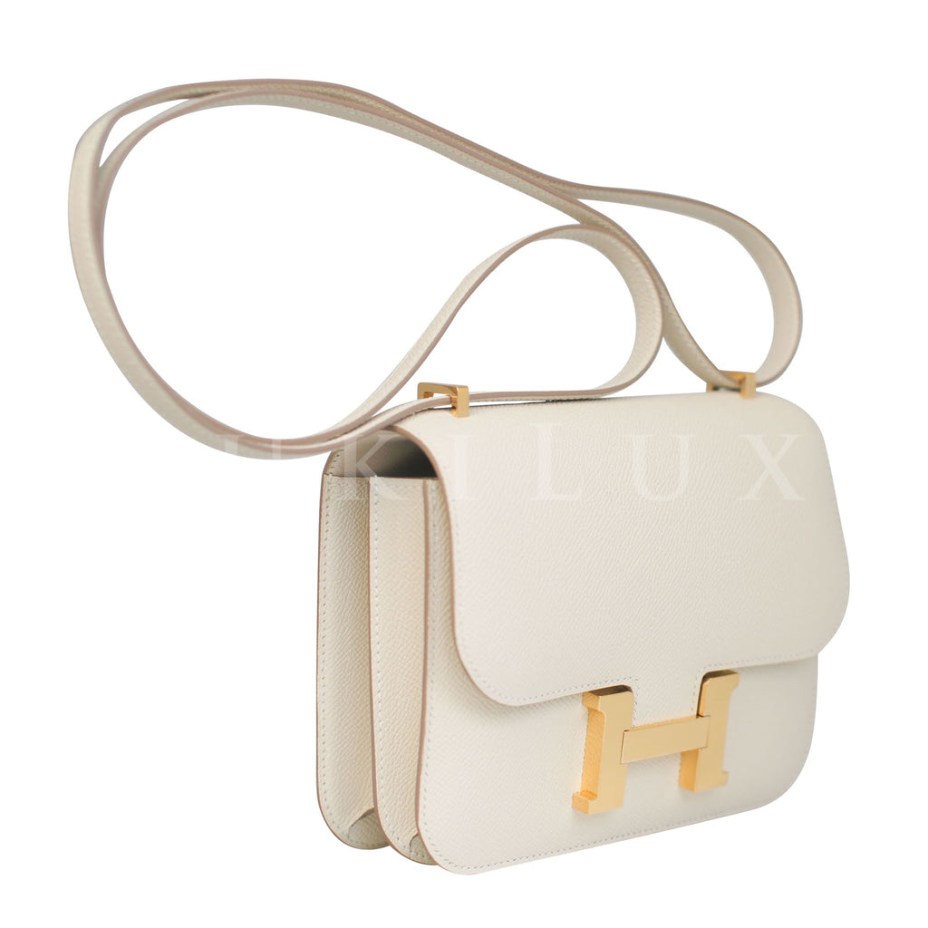 Hermes Constance Bag Epsom Leather Gold Hardware In White