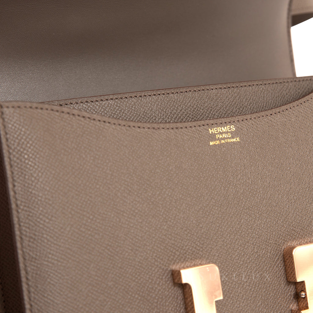 Hermès Constance Pm 24cm Veau Epsom 7T Blue Electric Gold Hardware – SukiLux