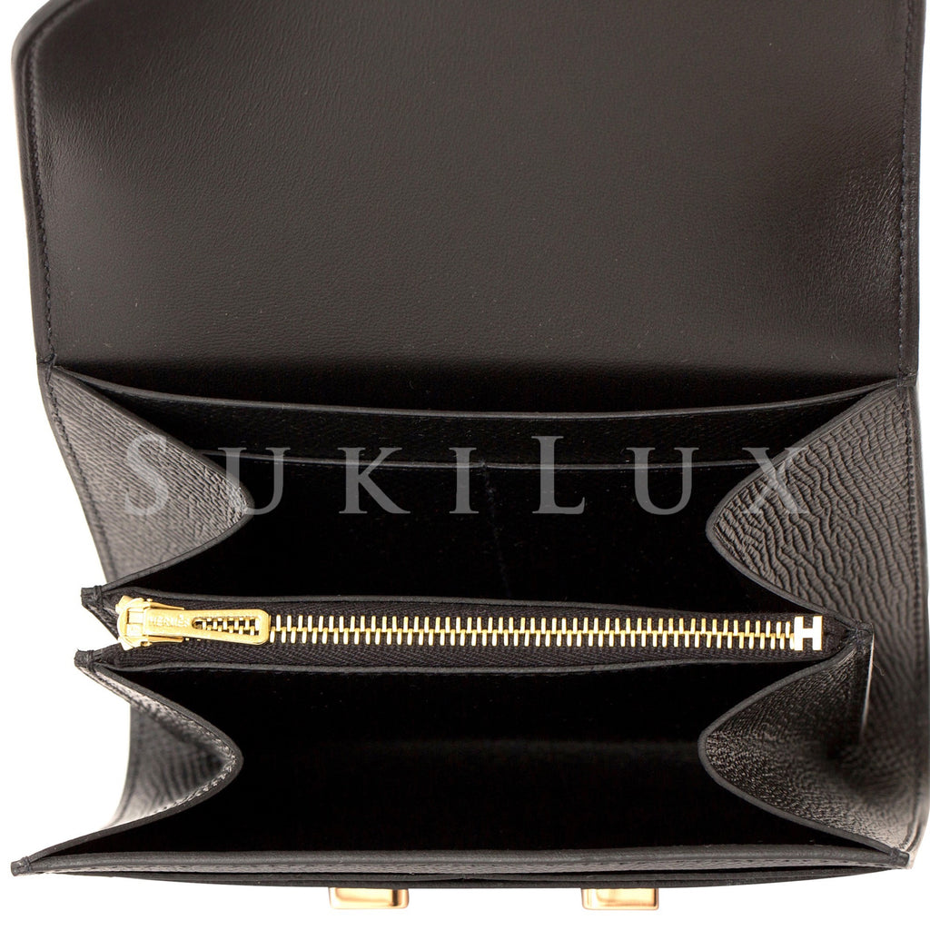 Black Epsom Bearn Compact Wallet Rosegold Hardware, 2020, Handbags &  Accessories, The New York Collection, 2021