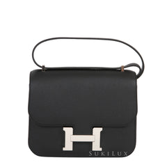 Hermès Constance 18 Noir (Black) Epsom Palladium Hardware PHW