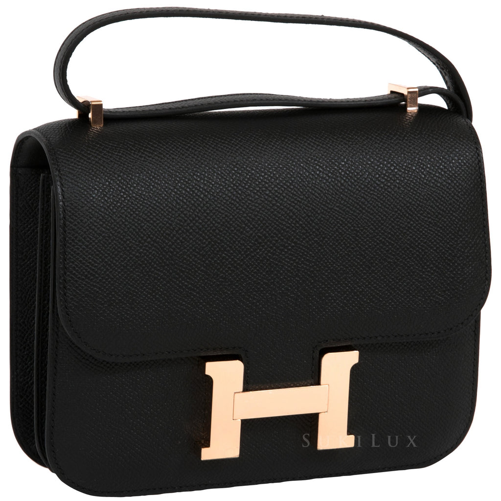 Hermes Constance 18 Mini Noir Black Epsom Rose Gold Hardware #D - Vendome  Monte Carlo