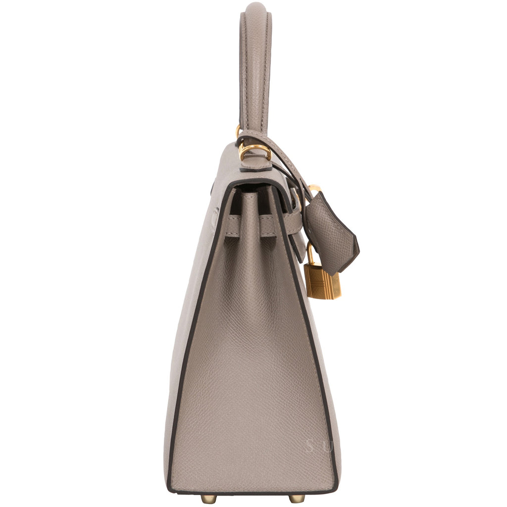 Hermes Mini Kelly I Bag M8 Gris Asphalt Swift GHW