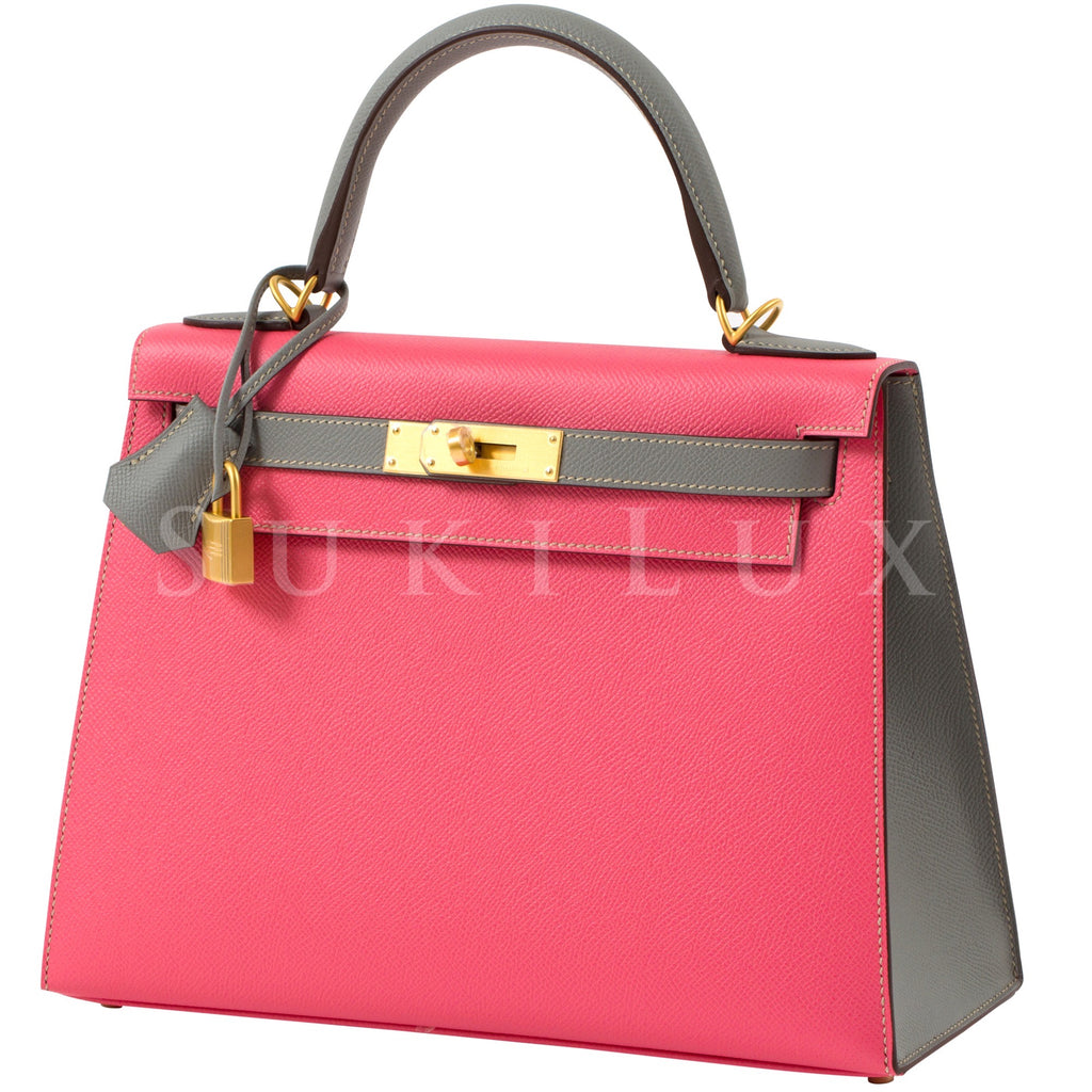 HERMES KELLY 28 ROSE AZALEA COLOR CODE 8W #oneminutereview #bjluxury  #hermescollection 