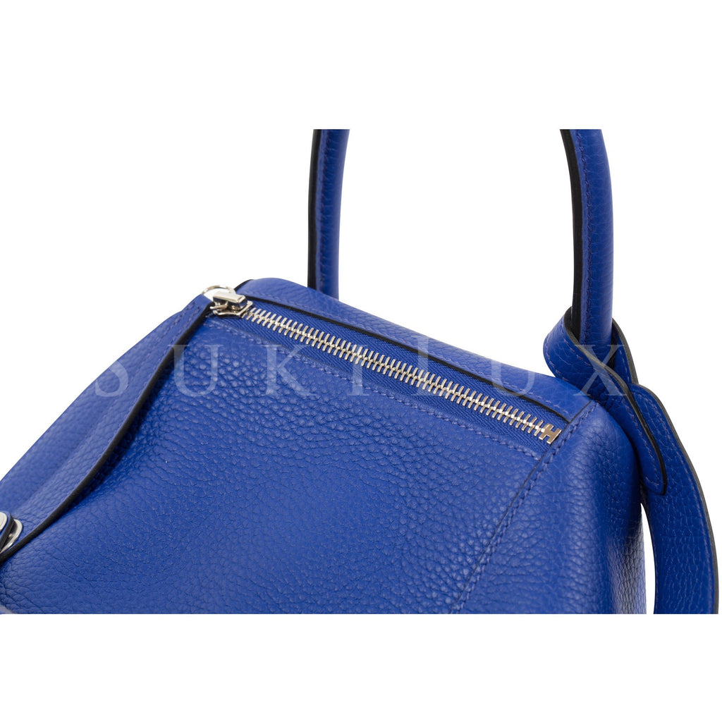 Hermès Lindy 30cm Clemence 7T Bleu Electric Palladium Hardware – SukiLux
