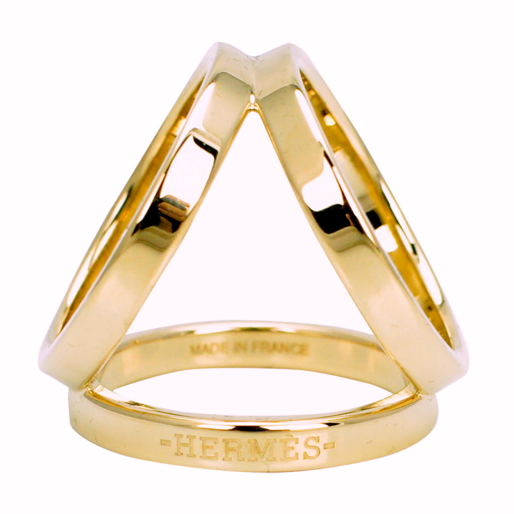 Hermes Trio Scarf Ring 2023 Ss, Gold