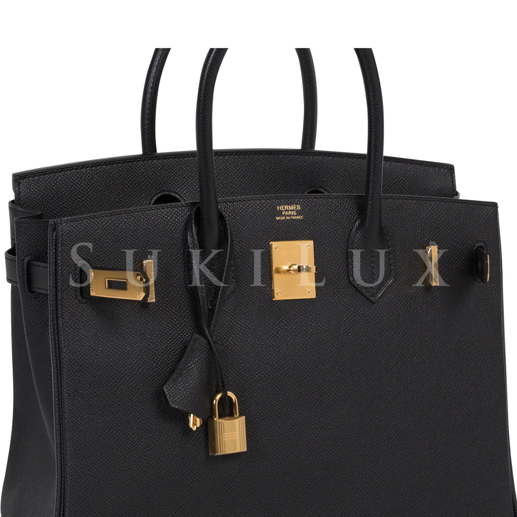 Hermes Birkin Bag 30cm Black Epsom Gold Hardware