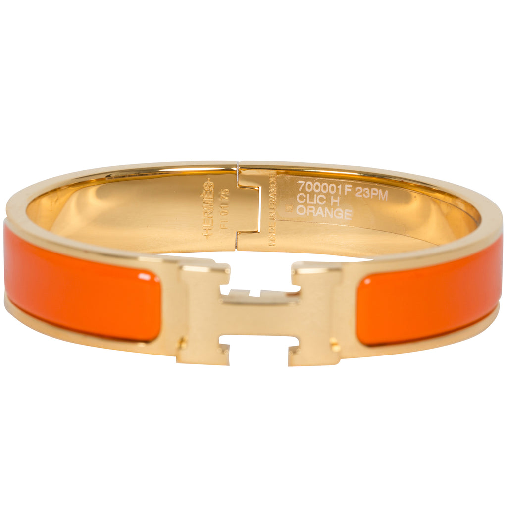 Hermes Bracelet Narrow Clic Clac H Enamel PM Silver-tone Orange in  Silver-Tone Metal with Silver-Tone - US