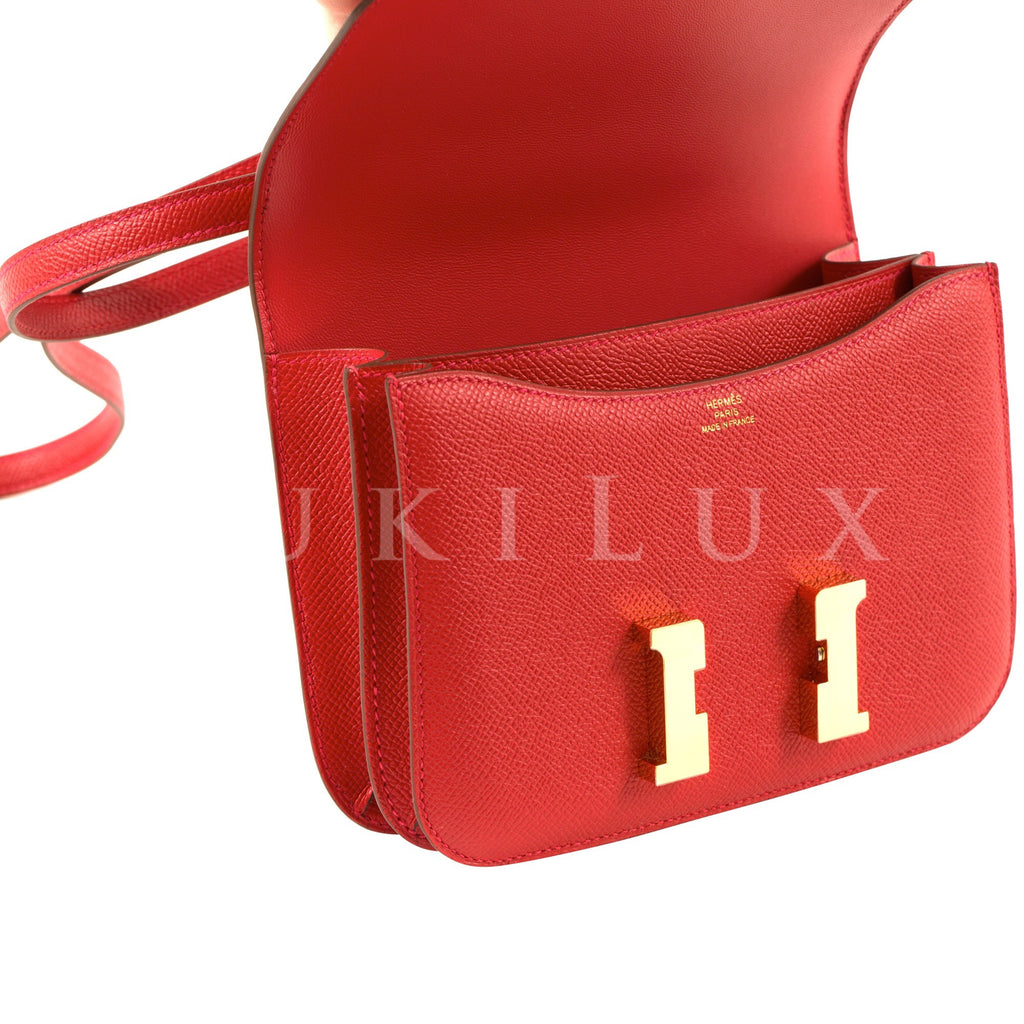 Hermès Constance 18 Mini Shoulder Bag Biscuit Swift Beige Leather Palladium  Phw