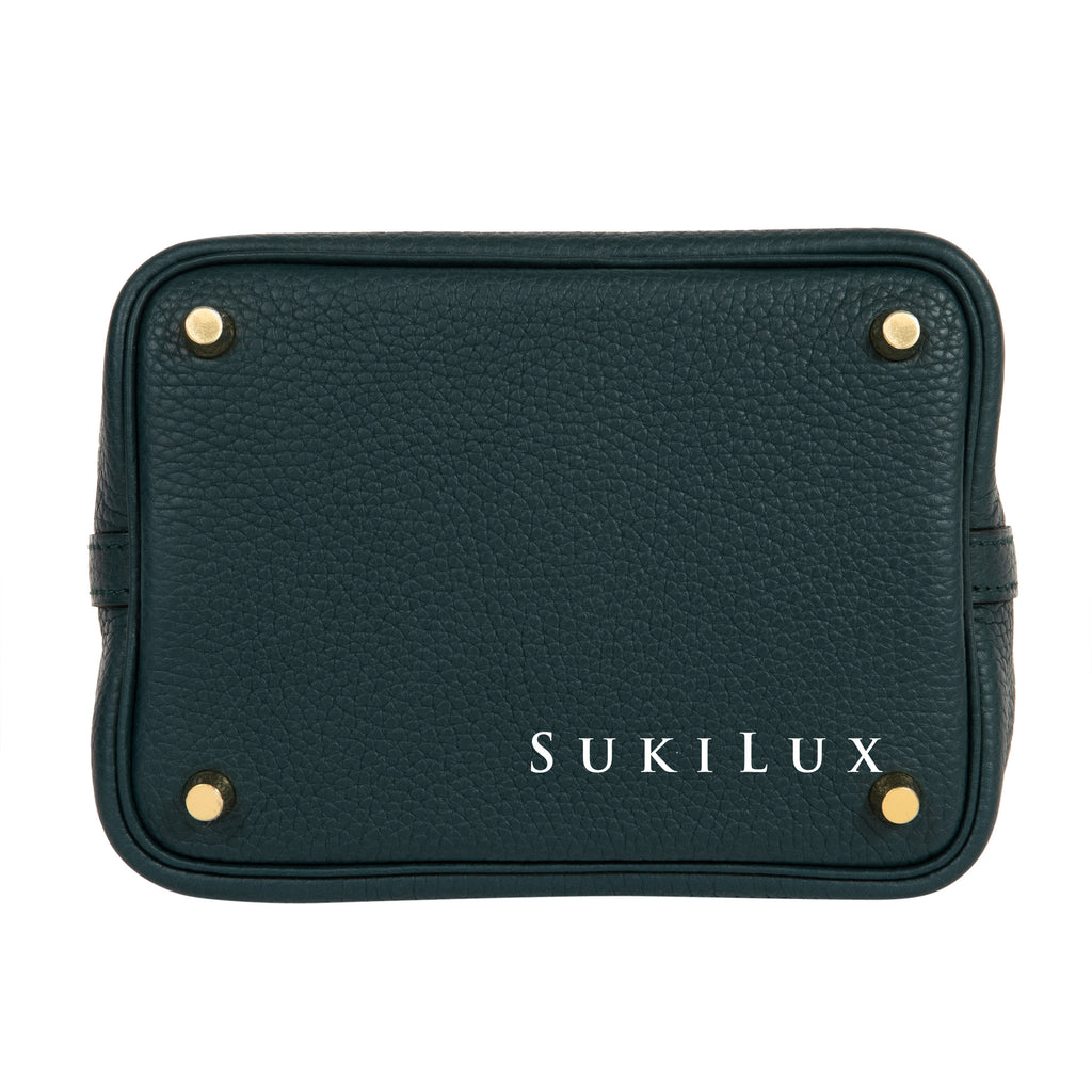 Hermès Picotin Lock 18cm 60 Vert Cypres Clemence Leather Gold Hardware –  SukiLux