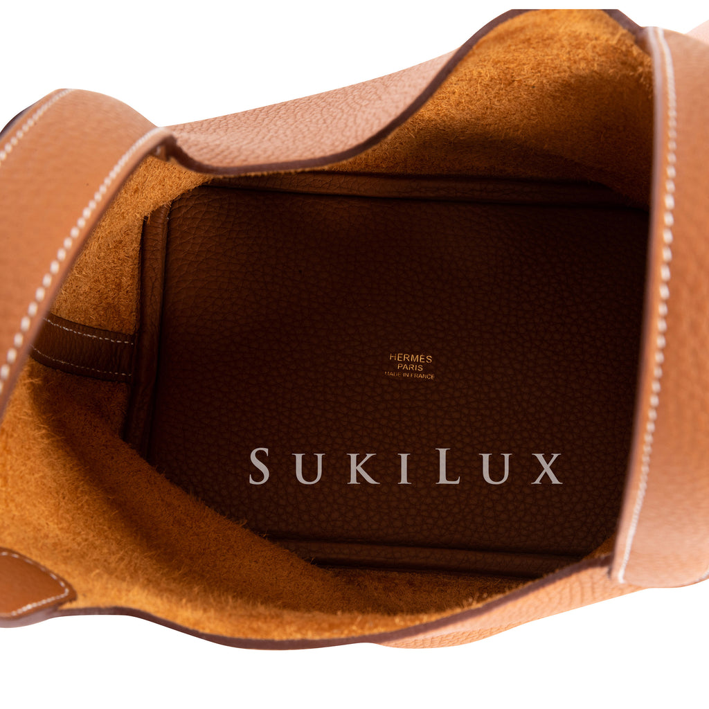 Hermès Picotin Lock Gold 37 Clemence Leather Palladium Hardware – SukiLux